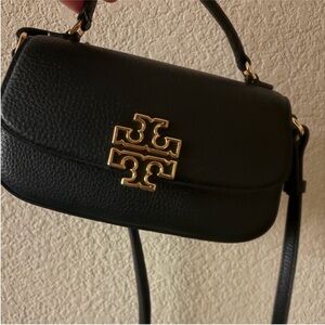 Tory Burch Britten Mini Top Handle Leather Crossbody Bag